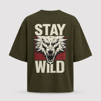 Artwear Stay Wild Wolf Graphic Oversized T-Shirt
