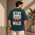 Artwear Stay Wild Wolf Graphic Oversized T-Shirt