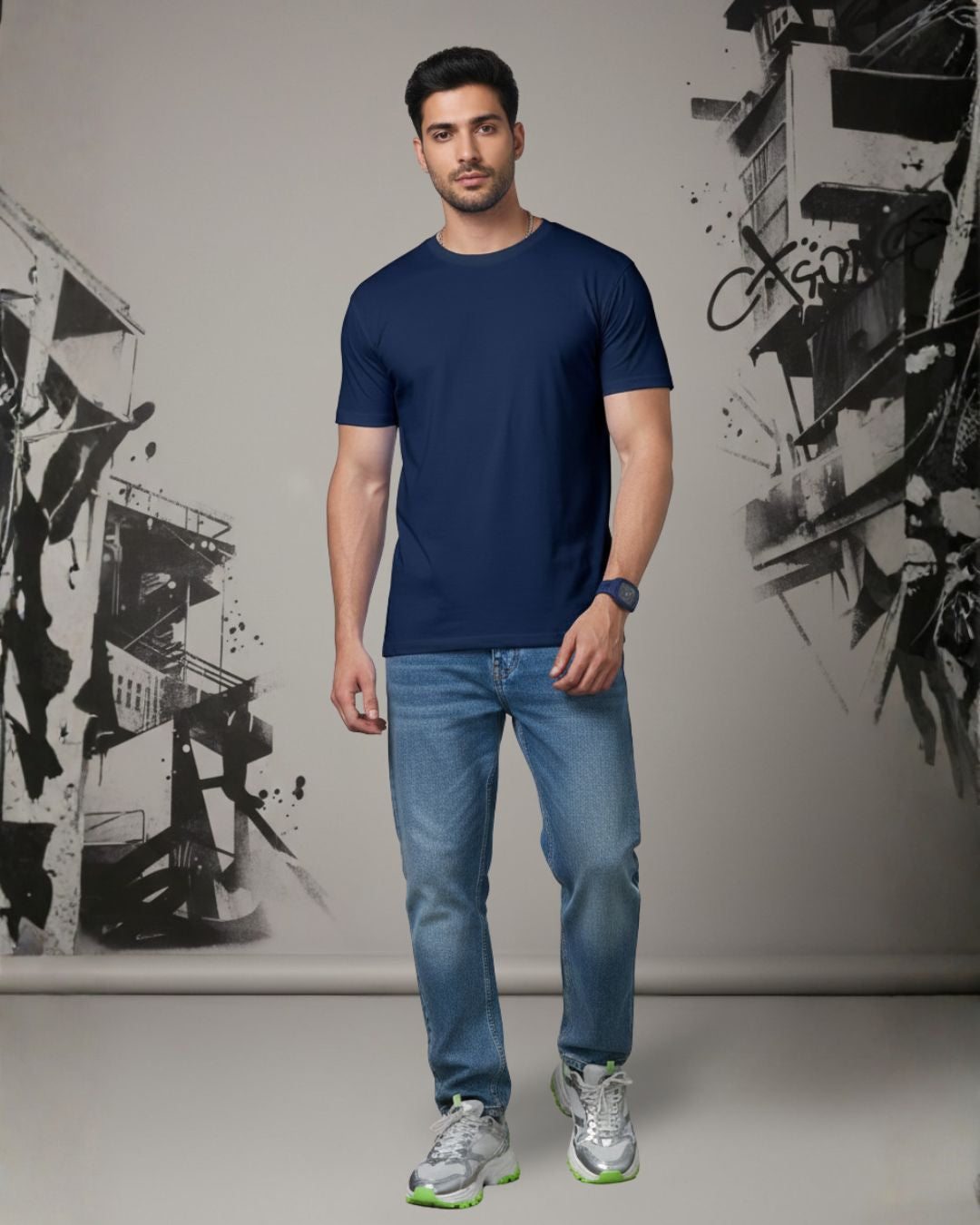 NAVY BLUE SUPIMA TEE EVERYDAY ESSENTIAL  – CLASSIC FIT IN LUXURY COTTON