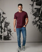 MAROON SUPIMA TEE EVERYDAY ESSENTIAL – CLASSIC FIT IN LUXURY COTTON