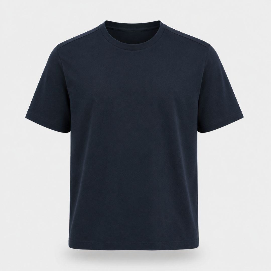 Essentials Navy Blue Supima Regular Fit T-Shirt