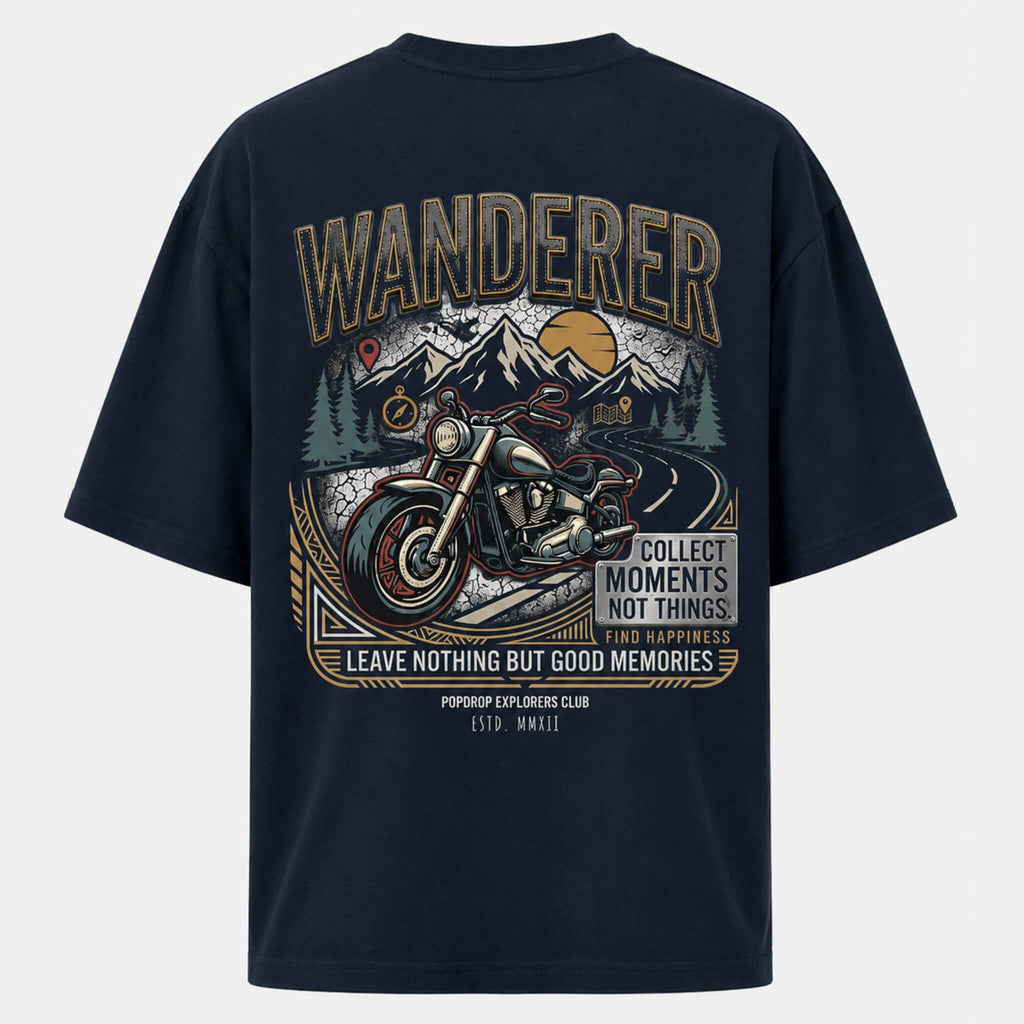 Wanderer Oversized T-Shirt | Built for Roads, Stories & Detours | PopDrop