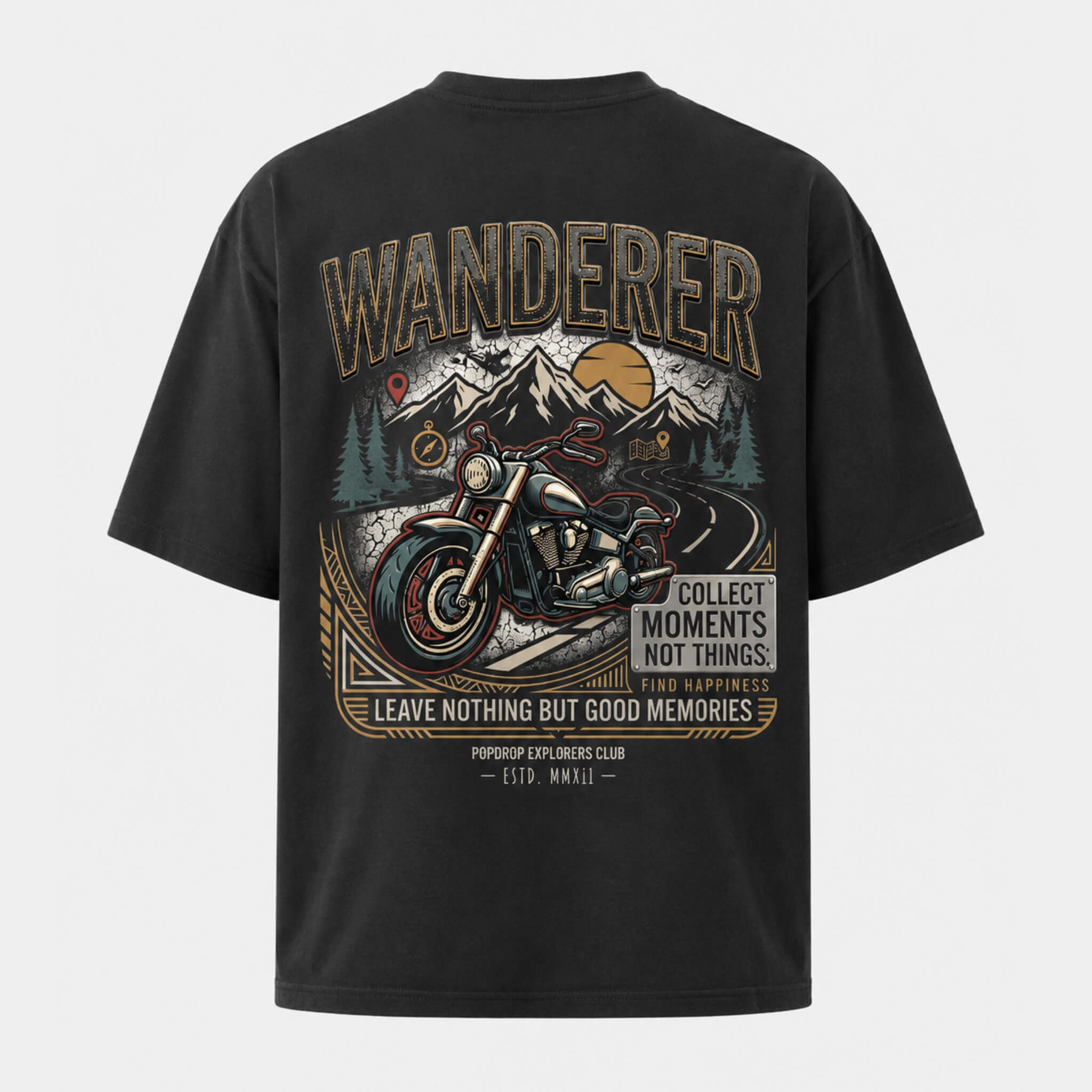 Wanderer Oversized T-Shirt | Built for Roads, Stories & Detours | PopDrop