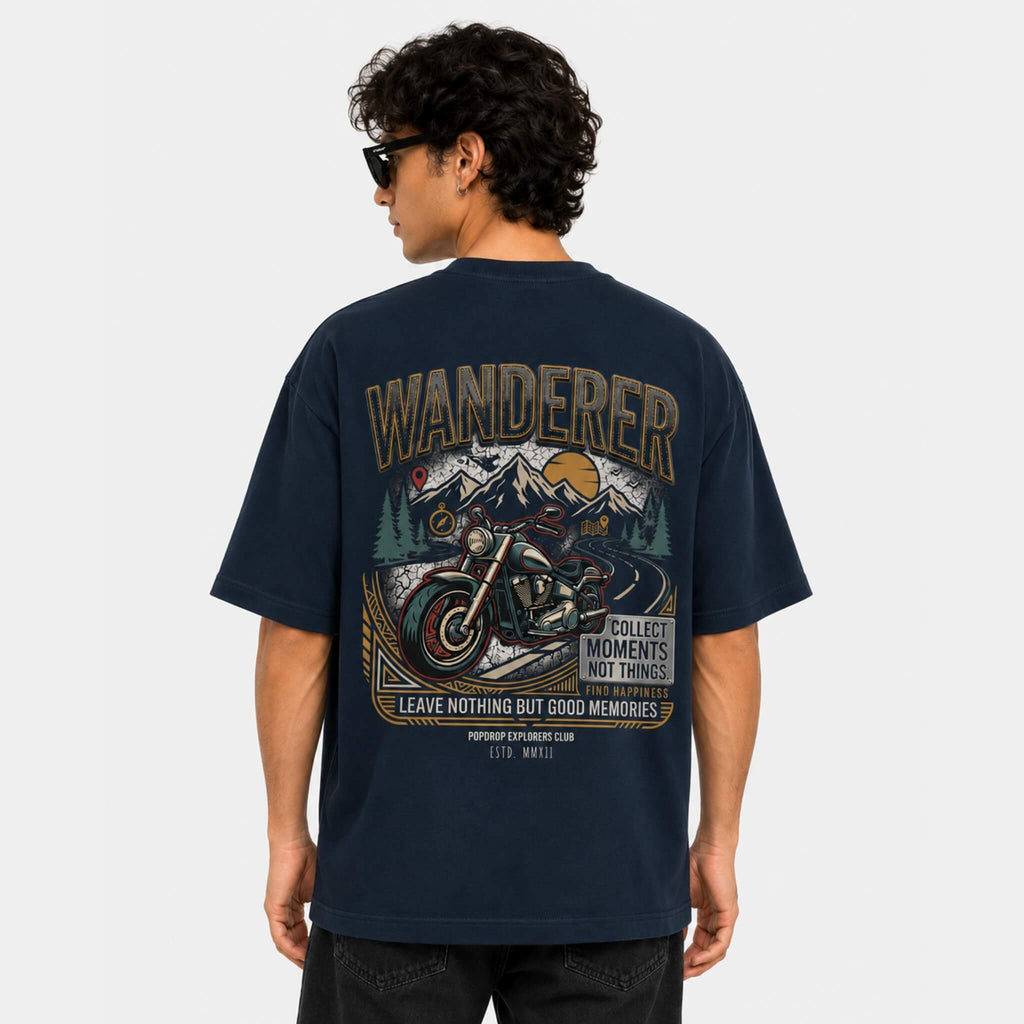Wanderer Oversized T-Shirt | Built for Roads, Stories & Detours | PopDrop