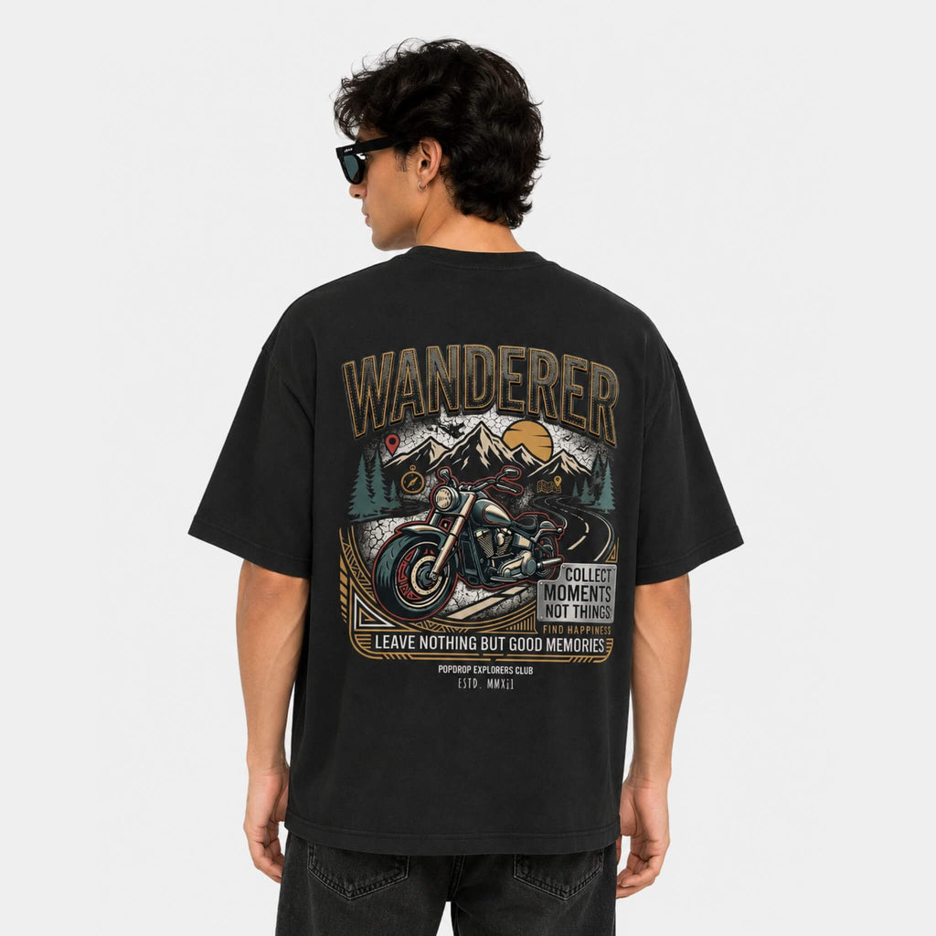 Wanderer Oversized T-Shirt | Built for Roads, Stories & Detours | PopDrop